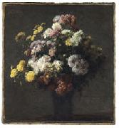 Henri Fantin-Latour Crisantemos en un florero oil painting